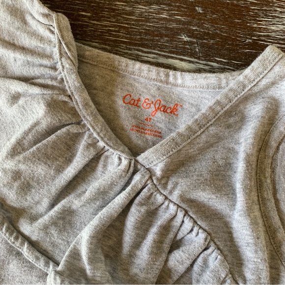 SOLD! 3/$12 Grey Sleeveless Shirt with Ruffle Detail - Picture 2 of 6